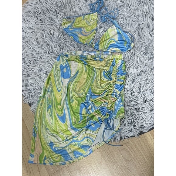 Bikini Swim Top & Skirt bottom cover Up Womens Small Resort Beach Swimming Pool - Picture 3 of 7